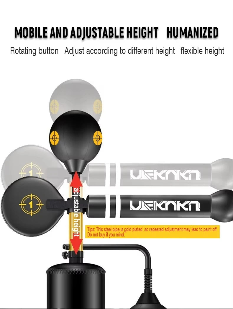 360° Boxing Speed Trainer Punching Bag Spinning Bar Training Boxing Ball With Reflex Bar Adjustable Two Ballsversatile Workouts