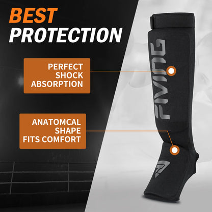 Sanda shin guards, Muay Thai, MMA fighting, training, instep protection, leg shin guards, boxing equipment.