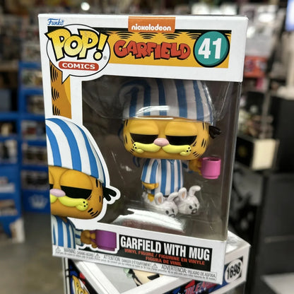 The Garfield Show Anime Figure Garfield with Mug #41 FUNKO POP Limited Edition Vinyl Figures Collect Decoration Model Toy Gifts