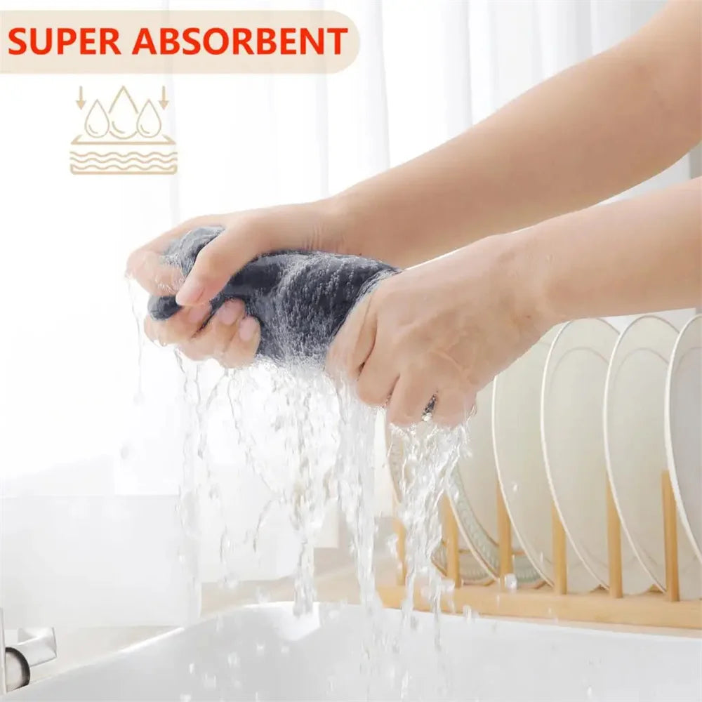 Olanly Cotton Towel Soft Absorbent Dishcloth Kitchen Dish Towels Honeycomb Breathable Face Wash Towel Household Clean Wash Cloth