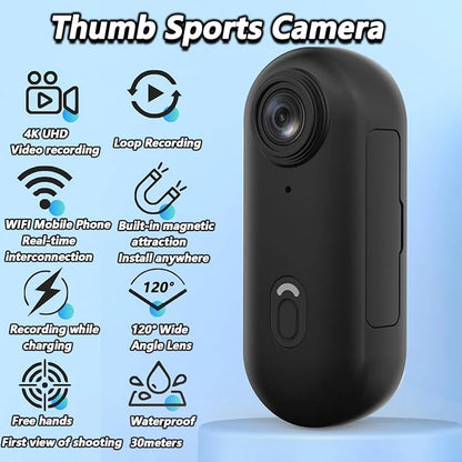 Mini Body Camera Small Body Camera 360° Rotatable Clip & Magnetic Lanyard Easy to use for Recording Life Traveling and Pet Walks