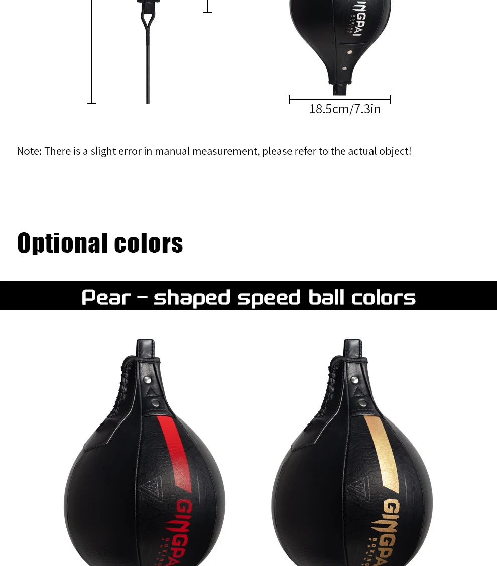 High Quality Fight Boxing Training Punching Bag Fitness Muay Thai Reaction Speed Ball Pear Inflatable Boxing Bag Equipment