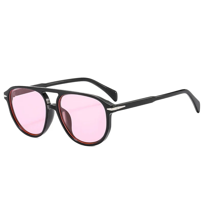 SO&EI Retro Double Bridges Pilot Men Rivets Sunglasses Fashion Brand Designer Women Luxury Sun Glasses Blue Orange Shades UV400