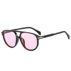 SO&EI Retro Double Bridges Pilot Men Rivets Sunglasses Fashion Brand Designer Women Luxury Sun Glasses Blue Orange Shades UV400