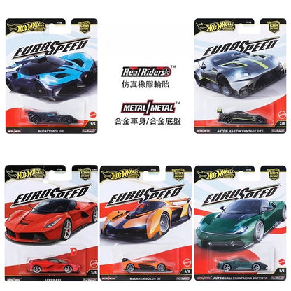 Original Hot Wheels Premium Car Culture EuroSpeed Toys for Boys 1/64 Diecast LaFerrari Bugatti Bolide Mclaren Aston Martin Gift