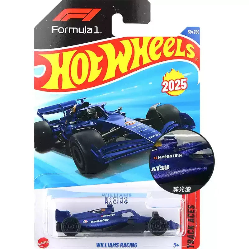 2025E Original Hot Wheels Car Williams Racing 1 Toy for Boy 1/64 Diecast Vehicle Alloy Model Collection Track Aces Birthday Gift