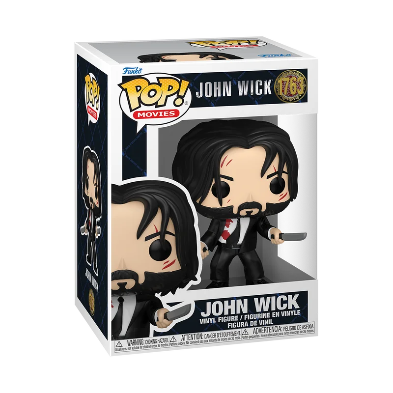 John Wick Funko Pop Figure John Wick With Dual Knives #1763 Vinyl figure 3.85 inches Toys Collectible Limited Edition Toy Gift