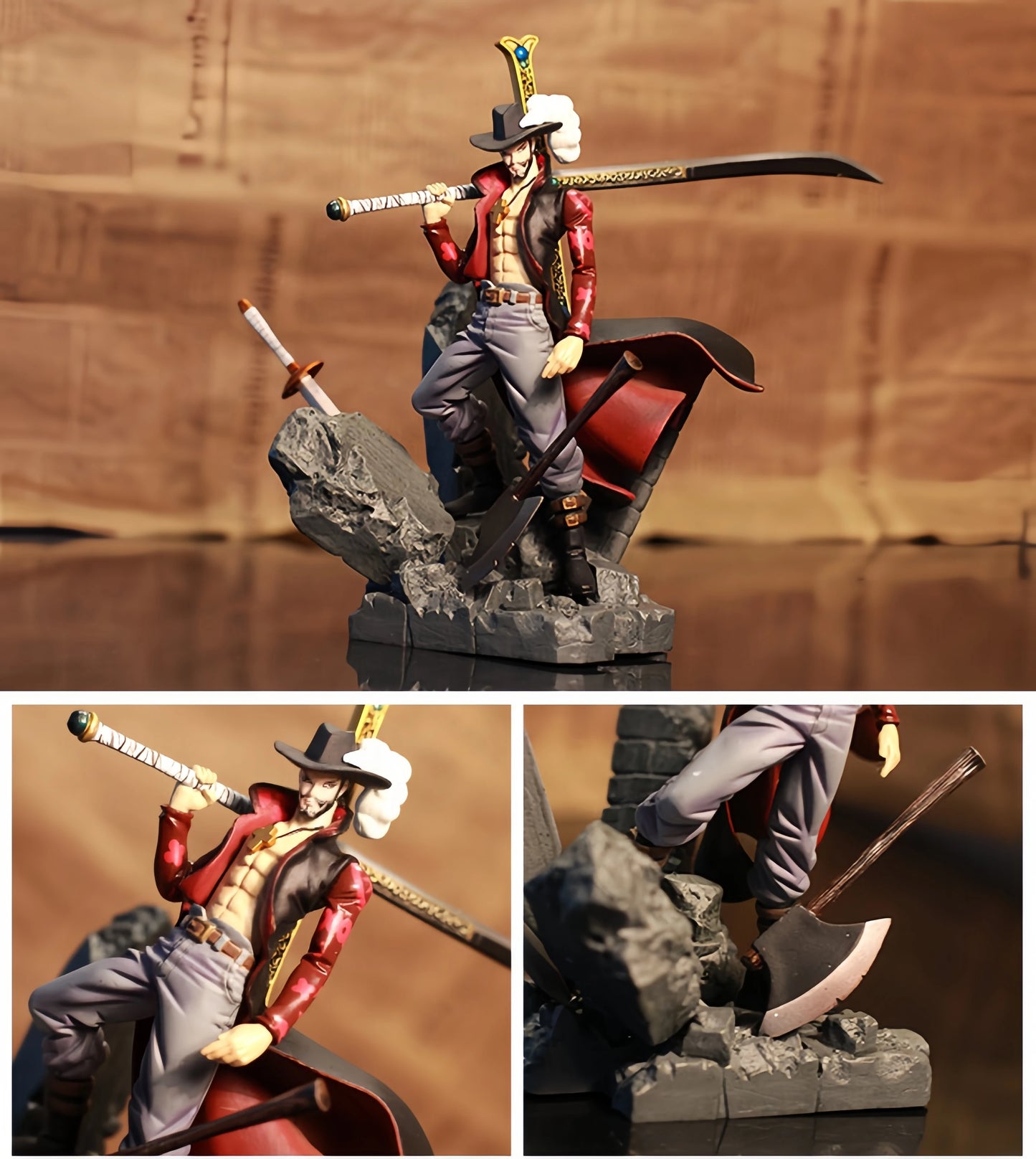 16Cm One Piece Mihawk Action Figure PVC Figurine Model Toy Desktop Decoration Collectibles Anime Figures Boy'S Birthday Gift