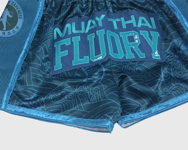 FLUORY Style Muay Thai Shorts Print Free Combat Mixed Martial Arts Boxing Training Match Pants Leisure Style