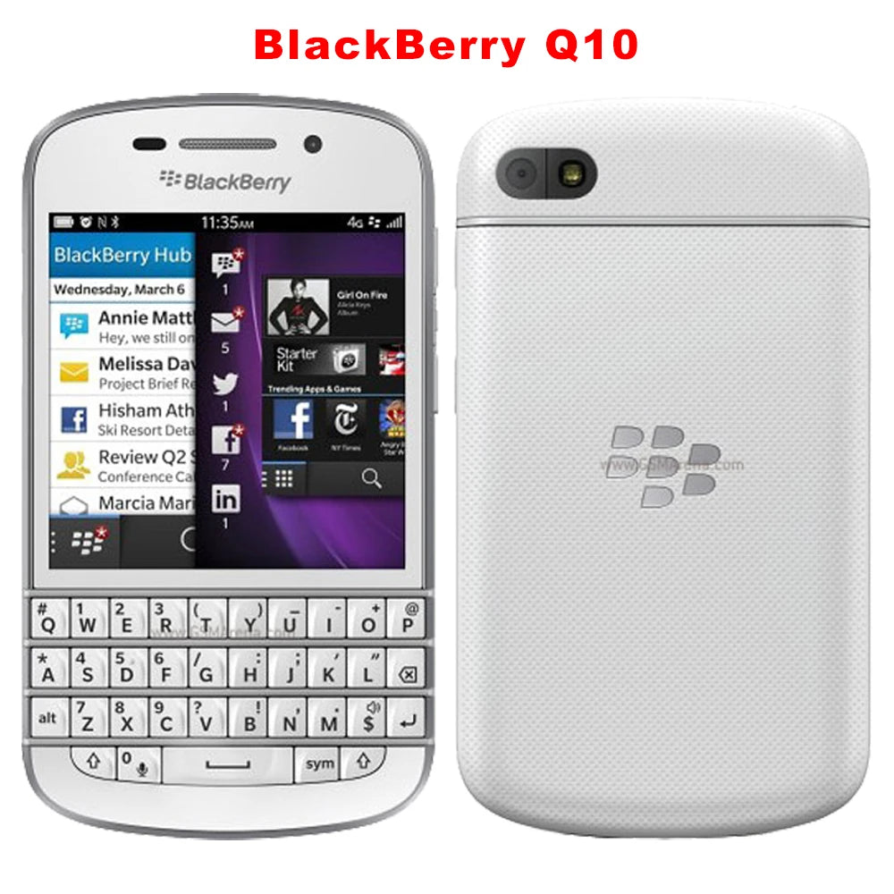Original Blackberry Q10 4G Mobile Phone 3.1" 2GB RAM 16GB ROM 8MP English Arabic QWERTY Keyboard Dual Core q10 cellphone
