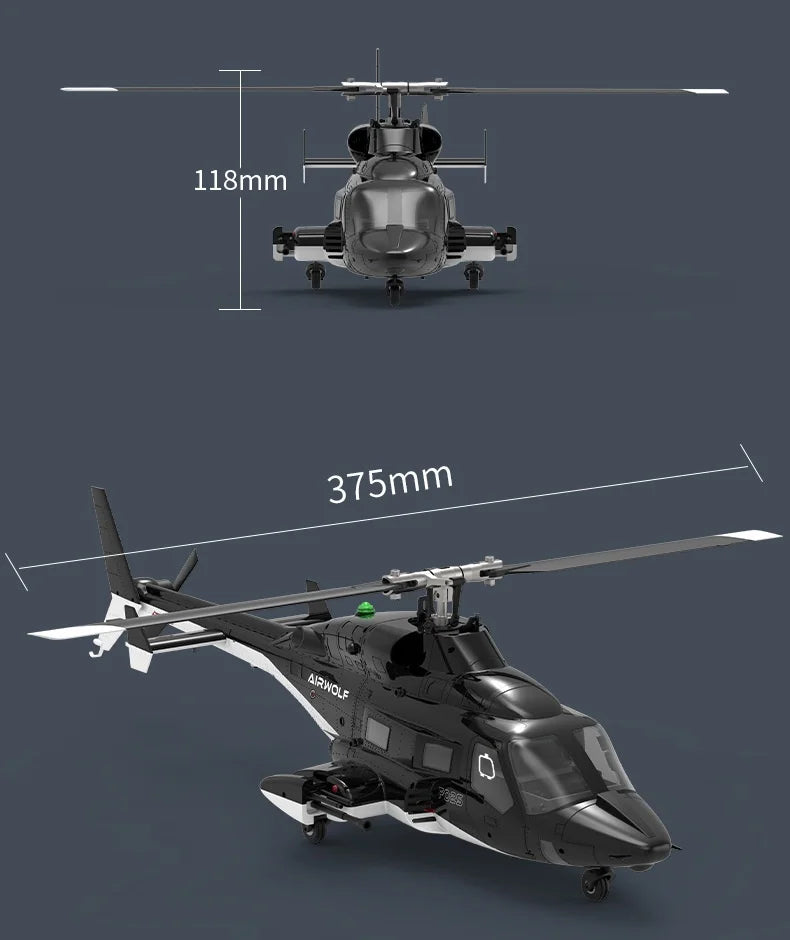 Yuxiang F02s Flying Wolf Armed Helicopter Rc Remote Control Aircraft Gps Positioning Automatic Return 1:34 Aircraft Model