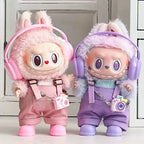 For Labubu clothing set includes headphones  waist belt pants  and accessories