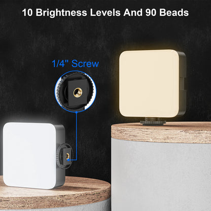 Led Light Clip-on Selfie Light Three Lighting Modes 10 Level Brightness WEYLLAN M-88 Rechargeable Light for Camera Tripod Phone