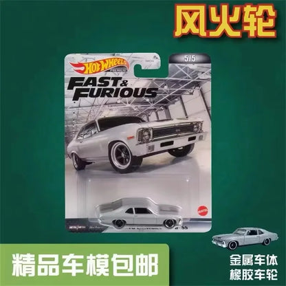 Hot Wheels Car Model Hxd63 Car Culture Fast & Furious Alloy Hw Car Model Garden Avenue Iron Bottom Rubber Tire Custom Gift Toys