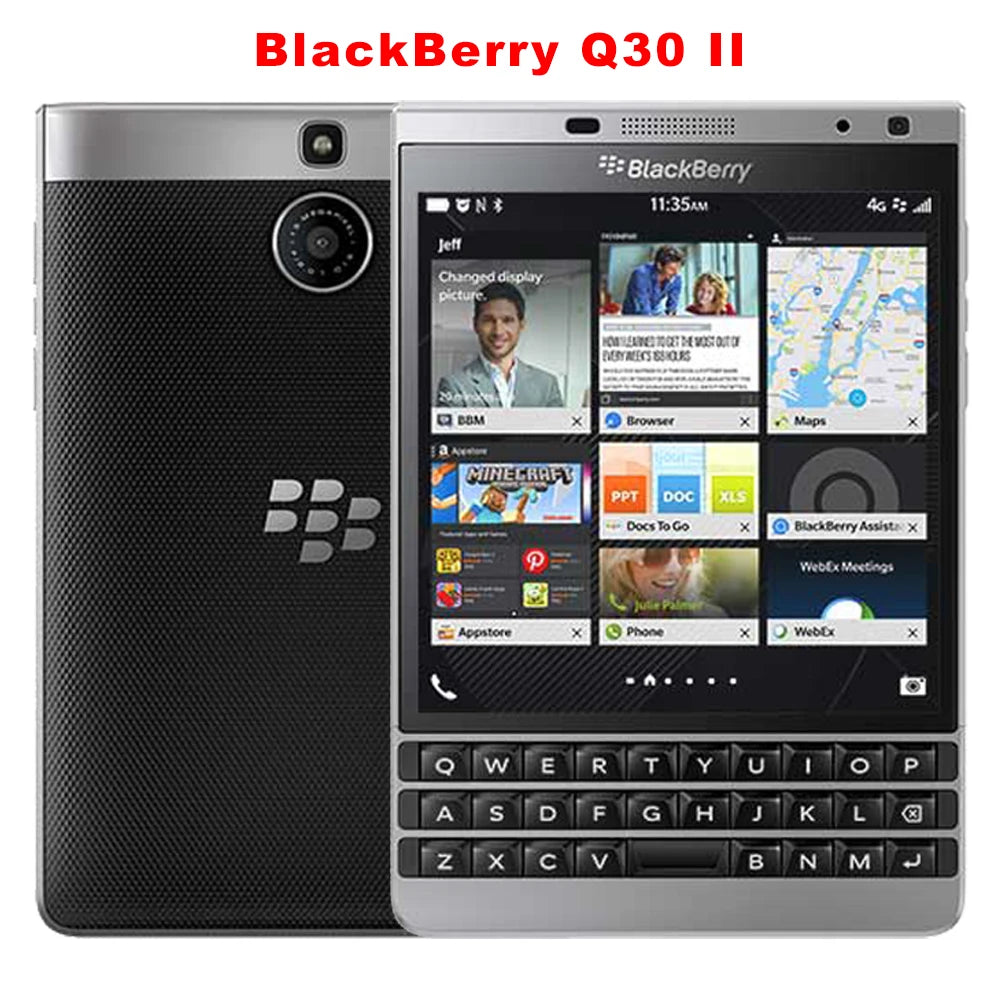 Original BlackBerry PassPort II Q30 Silver Edition 4G Mobile Phone 4.5'' 3GB RAM 32GB ROM Snapdragon 801 Quad-Core SmartPhone