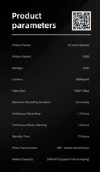 Xiaomi Mijia Smart AI Glasses 800W pixel AI Shooting Camera HD Photo Video Voice Call Translation Waterproof Bluetooth Glasses