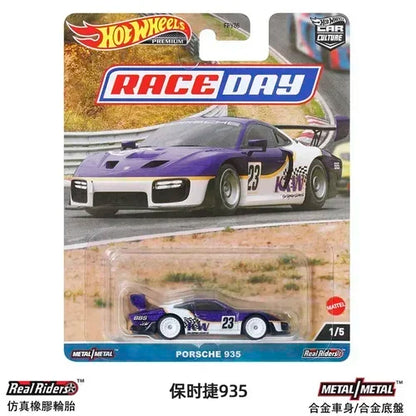 Original Hot Wheels Car Culture Race Day Kid Toy for Boy Premium Vehicle 1/64 Diecast Benz 500 Ford Capri Porsche 935 Collection