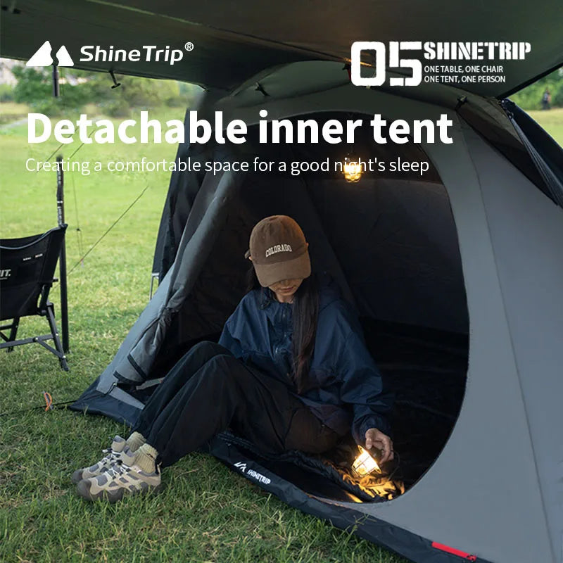 ShineTrip A491 Lightweight Double Camp Tunnel Tent Portable Large Space Multifunctional Sunscreen Oxford Motorcycle Travel Tent