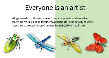 STEAM DIY Robotic Insects Science Invention Electronic Animal for School Competition Non-soldered DIY Kit Stem Toys Robot Animal