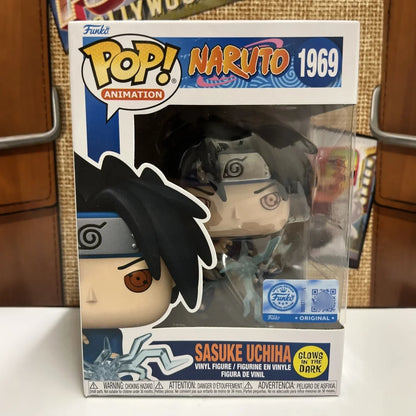 Anime Naruto Sasuke Uchiha Figure (Glow) #1969 FUNKO POP 4.5 inch Vinyl Figures Collectible Limited Edition Model Toy Gift