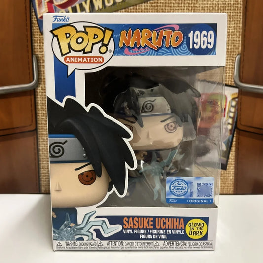 Anime Naruto Sasuke Uchiha Figure (Glow) #1969 FUNKO POP 4.5 inch Vinyl Figures Collectible Limited Edition Model Toy Gift