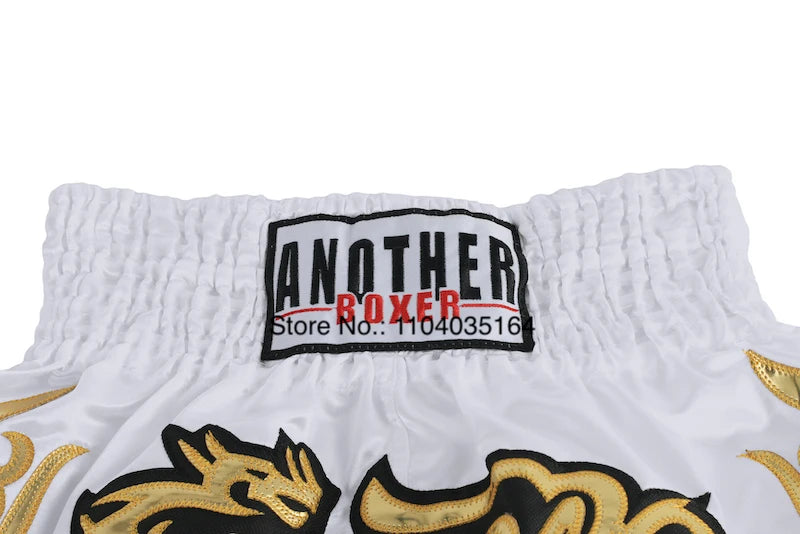 Muay Thai Shorts Black Boxing Shorts Men Women Child Satin Martial Arts MMA Clothing Gym Cage Fight Grappling Kickboxing Pants