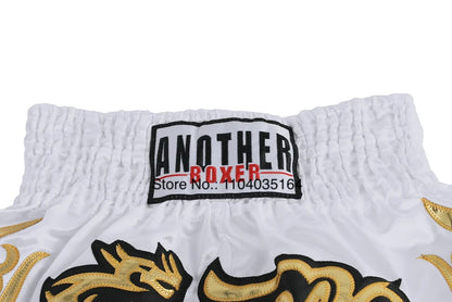 Muay Thai Shorts Black Boxing Shorts Men Women Child Satin Martial Arts MMA Clothing Gym Cage Fight Grappling Kickboxing Pants