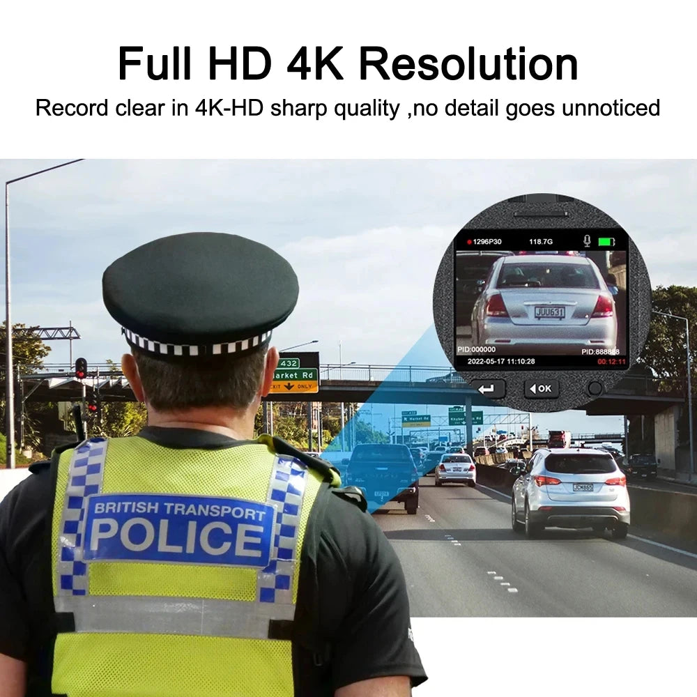 4K HD 2.0 inch Mini Camera Bodypack Camera Wearable Portable Body Camera Police Recorder Action Camera Law Enforcement Recorder