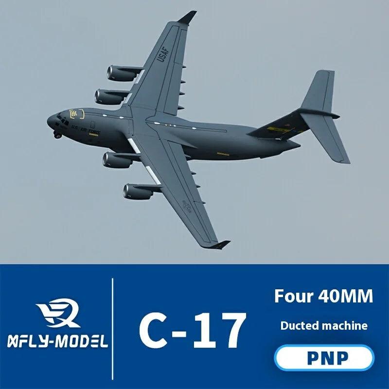 Xfly 40mm C17 Transport Aircraft Four Engine Jet Ducted Model Aircraft Rc Plane Electric Model Aircraft Assembly Fixed Wing
