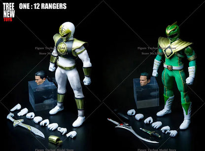 Tree New Toys 1/12 Mighty Green White Power Rangers Movable Cloth Action Figure Childhood Memory 6" Full Set Figurine Collection