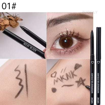 Waterproof Black Brown Eyeliner Pencils Smudge-Proof Long Lasting Easy To Wear Eye Liner Gel Matte Quick Drying Eyeliner Pen
