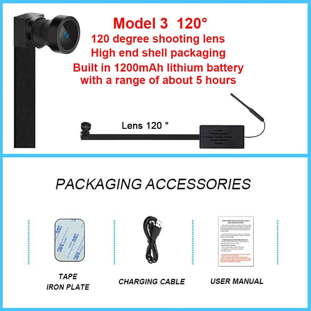 4K DIY wireless WiFi 2.0MP camera supports remote real-time broadcast via smartphone app. 1080P image quality 3 models available