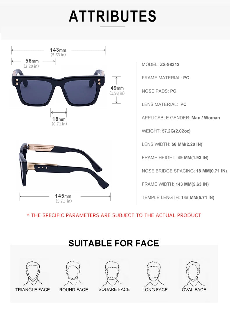 Oversized Classic Square Sunglasses Men 2025 Luxury Brand Design Vintage Trendy Rero Sun Glasses For Male Driving Eyewear UV400