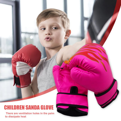 2pcs Kickboxing Boxing Gloves Breathable Children Kids Muay Thai Fighting Gloves