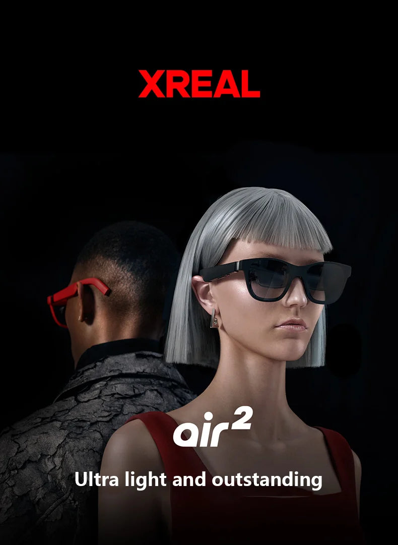 Original XREAL Air 2 Smart AR Glasses with Micro OLED Screen 120Hz 1080P 130 Inch Space Giant Screen Ultra Giant Screen Glass
