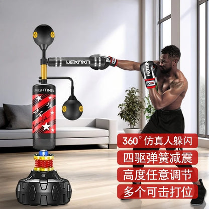 360° Boxing Speed Trainer Punching Bag Spinning Bar Training Boxing Ball With Reflex Bar Adjustable Two Ballsversatile Workouts