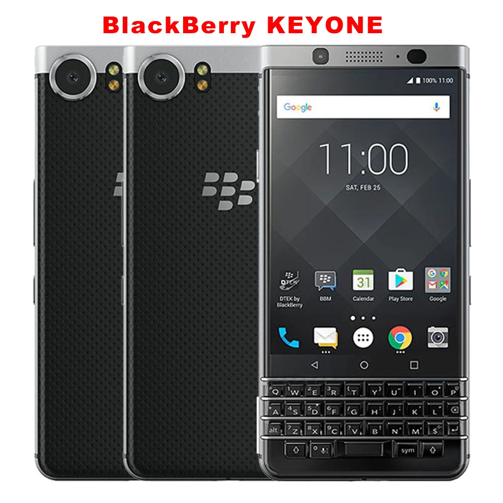Original BlackBerry KeyOne 4G LTE Mobile Phone 4.5'' 3GB+32GB 4GB+64GB 12MP+8MP QWERTY Keyboard Octa-Core Android SmartPhone