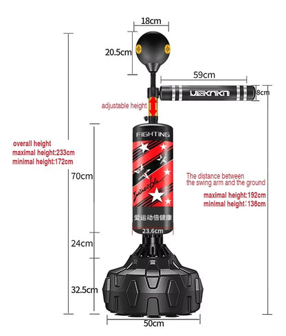 360° Boxing Speed Trainer Punching Bag Spinning Bar Training Boxing Ball With Reflex Bar Adjustable Two Ballsversatile Workouts