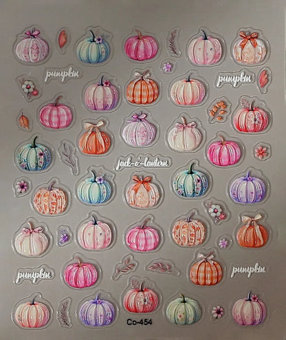 2/1Pcs Pumkin Spider Web Nail Stickers Halloween Ghost Nail Art Decals Adhesive Gel Decals Sliders Tattoo Manicure Decorations