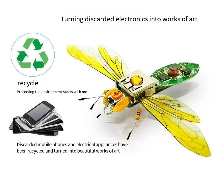 STEAM DIY Robotic Insects Science Invention Electronic Animal for School Competition Non-soldered DIY Kit Stem Toys Robot Animal
