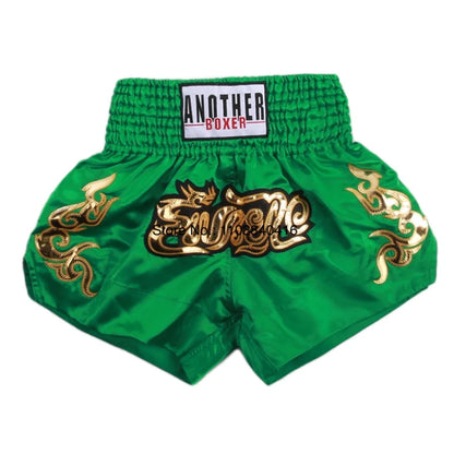 Muay Thai Shorts Black Boxing Shorts Men Women Child Satin Martial Arts MMA Clothing Gym Cage Fight Grappling Kickboxing Pants