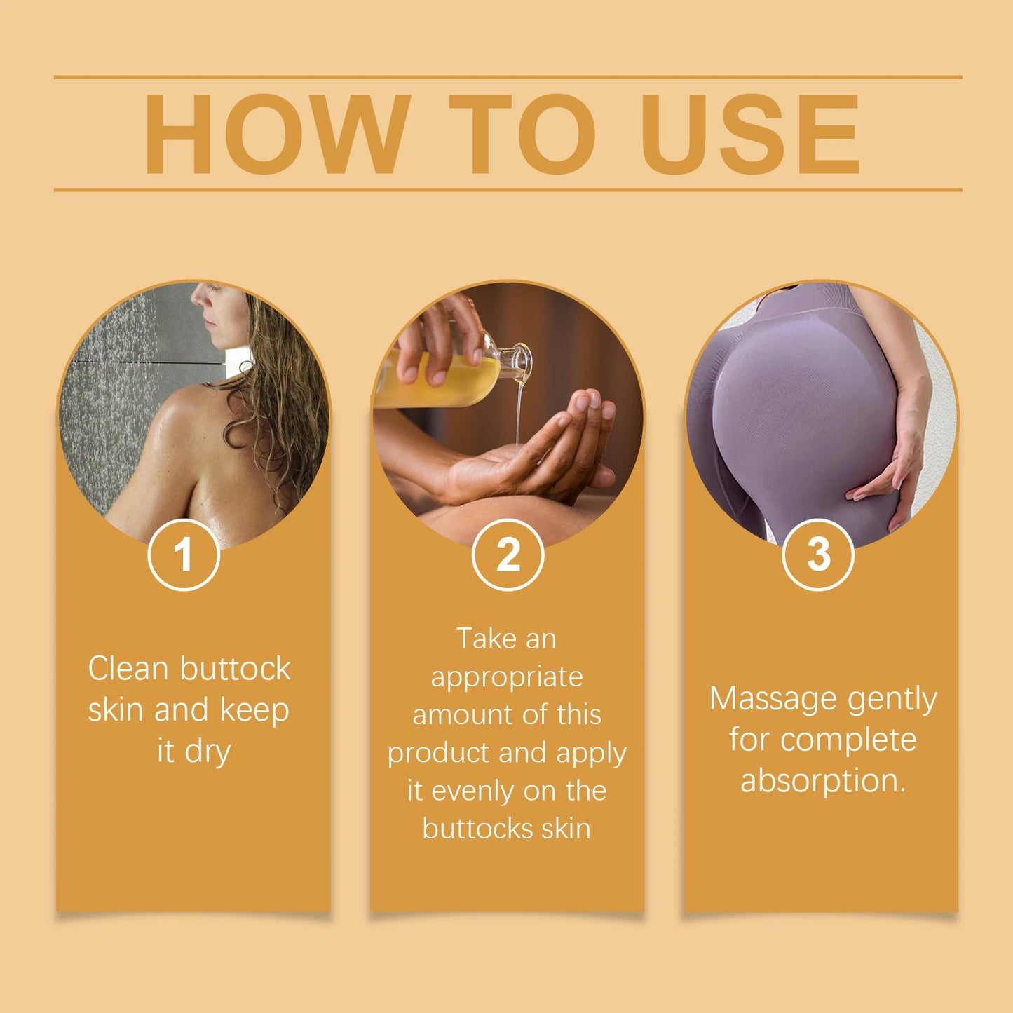 Buttock Enlargement Oil Hip Lifting Growth Firming Nourishing Moisturize Skin Tighten Pores Enhance Elasticity Body Massage Care