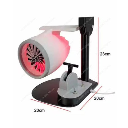 USB Humidifier Fan with LED Lights, Airplane Engine Design, High-Power Desktop Cooler & Decorative Gadget