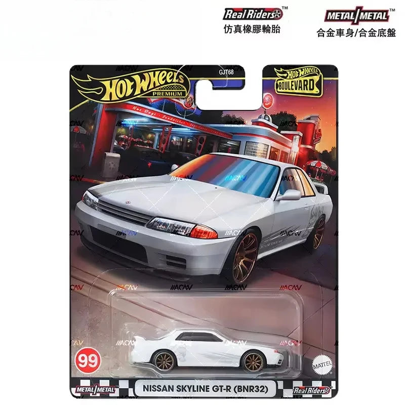 Original Hot Wheels Premium Car Boulevard Nissan Skyline GTR BNR32 Toys for Boys 1/64 Diecast Vehicle Metal Model Collector Gift