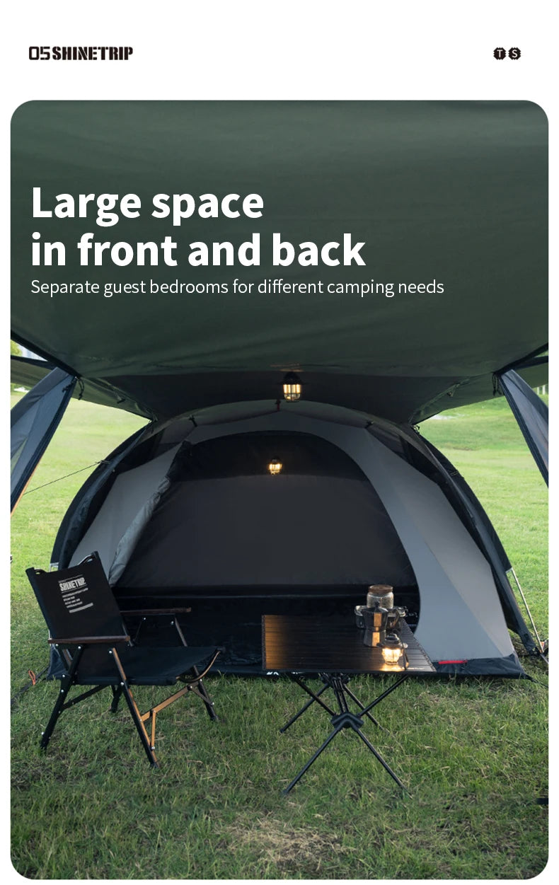 ShineTrip A491 Lightweight Double Camp Tunnel Tent Portable Large Space Multifunctional Sunscreen Oxford Motorcycle Travel Tent
