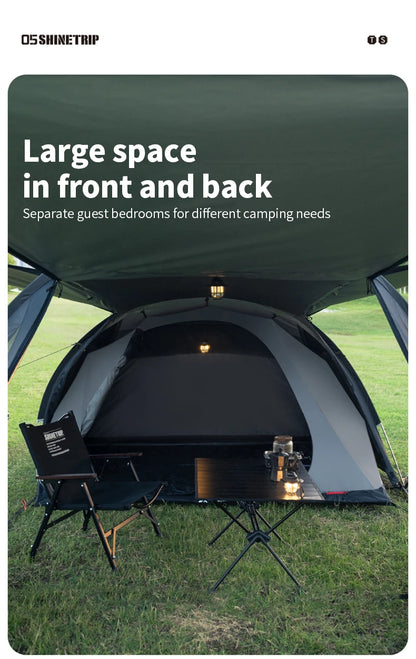 ShineTrip A491 Lightweight Double Camp Tunnel Tent Portable Large Space Multifunctional Sunscreen Oxford Motorcycle Travel Tent