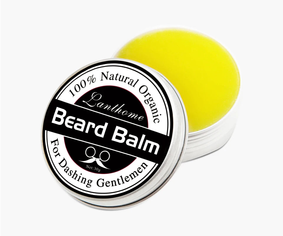 Natural Beard Balm Wax Beard Growth Oil for Men Moisturizing Smoothing Beard Styling Professional Care Cream Skin Care