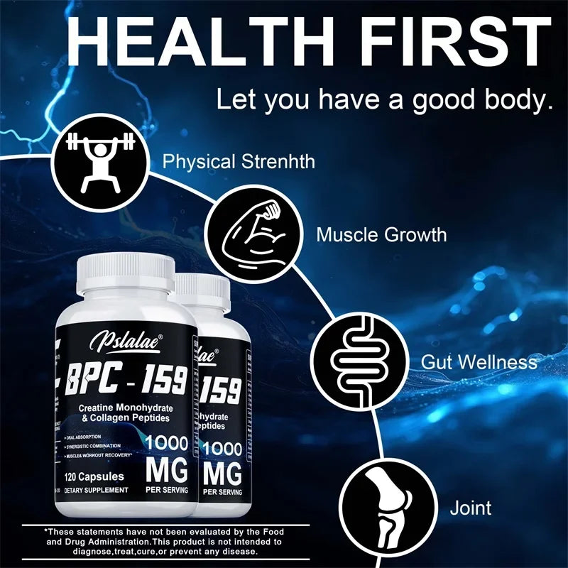 BPC-159, with Creatine Monohydrate & Collagen Peptides - Enhance Energy, Endurance, Supports Muscle and Athletic Recovery