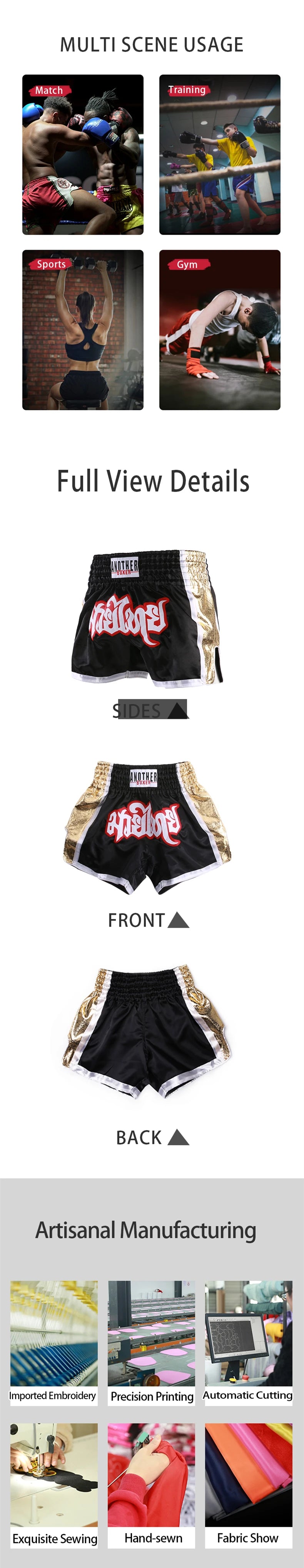 Boxing Shorts for Men Women Children, High Grade Muay Thai Man, Black BJJ Shorts, ONE Championship Quick-Dry Training MMA Pants
