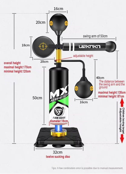 360° Boxing Speed Trainer Punching Bag Spinning Bar Training Boxing Ball With Reflex Bar Adjustable Two Ballsversatile Workouts